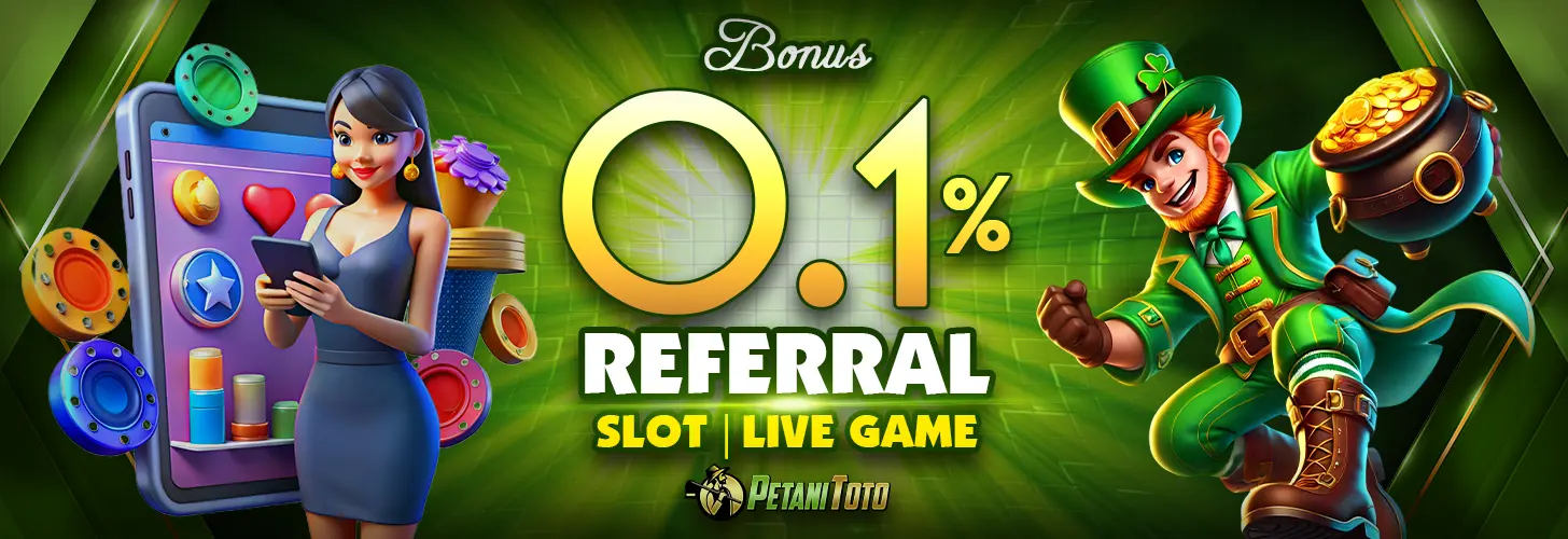 BONUS REFFERAL SLOTGAME & LIVEGAME 0.1%