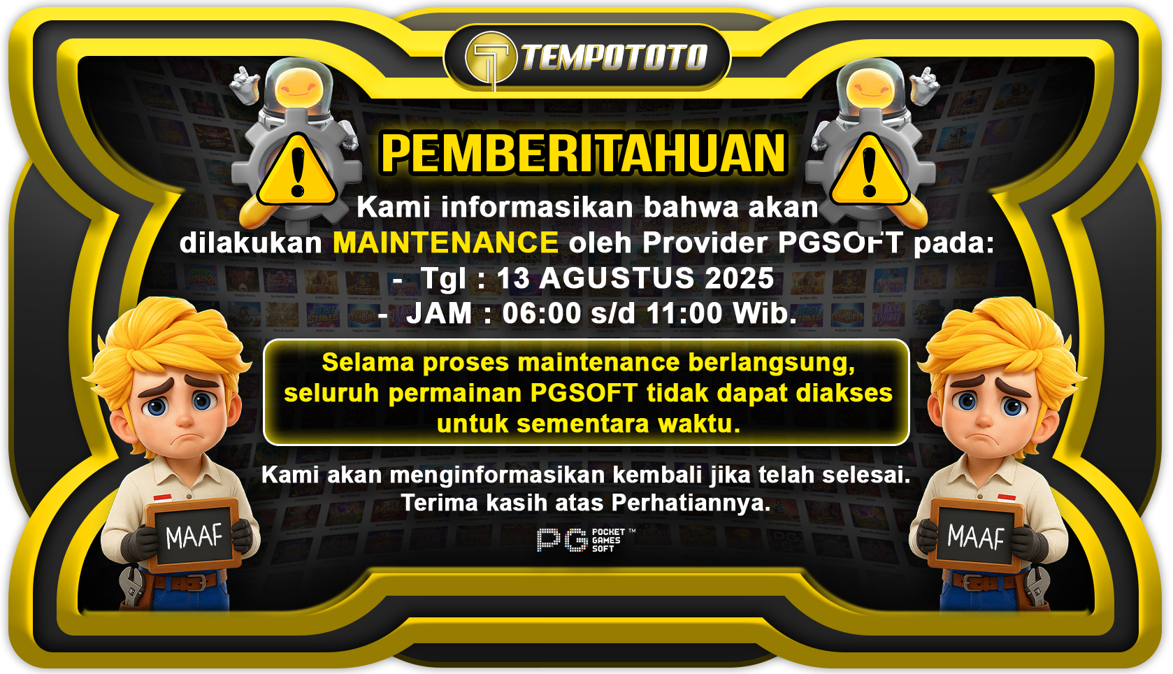 maintanance tempototo